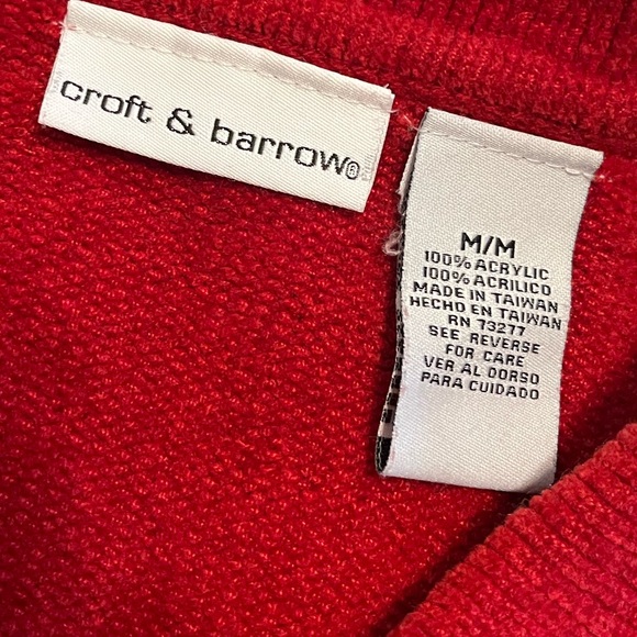 Cozy Red Patterned Cardigan CROFT & BORROW - Picture 4 of 9